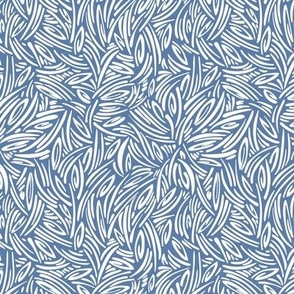 Sweet Grass - Botanical Geometric - Blue White Small Scale