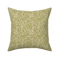 Sweet Grass - Botanical Geometric - Moss Green White Small Scale