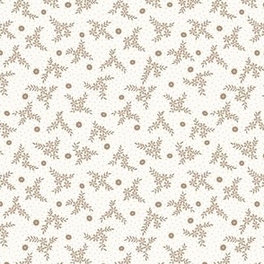 Lena Micro Floral: Brown & Cream Tiny Floral Toss