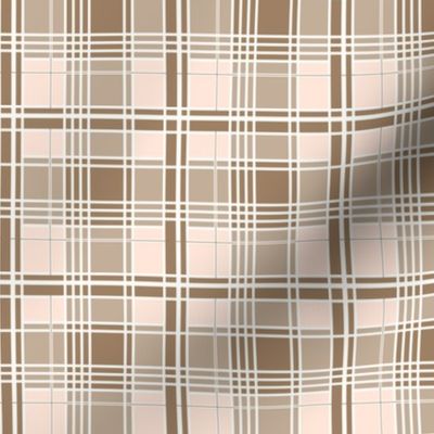 Luanne Plaid: Chestnut Brown & Blushing Peach Post War Cottage  