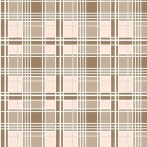 Luanne Plaid: Chestnut Brown & Blushing Peach Post War Cottage  