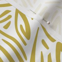 Sweet Grass - Botanical Geometric - White Citron Yellow Large Scale