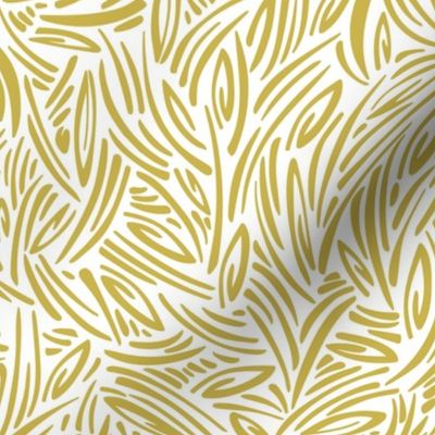 Sweet Grass - Botanical Geometric - White Citron Yellow Regular Scale