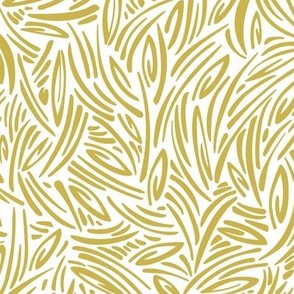 Sweet Grass - Botanical Geometric - White Citron Yellow Regular Scale