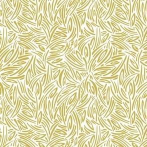 Sweet Grass - Botanical Geometric - White Citron Yellow Small Scale