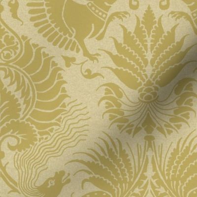 fancy damask with animals, sand