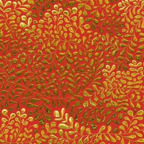 Gold Ivy on Chinese Red