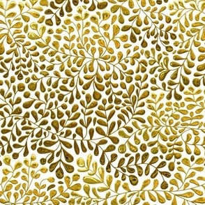 Gold Ivy on White
