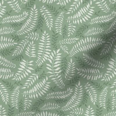 Lanie Stem Toss small: Powdery Green & Cream Botanical, Post War Leaves  
