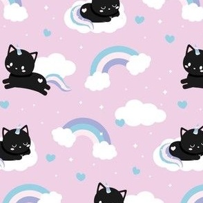 Black Caticorn pastels