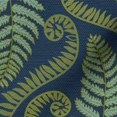 Hapuu Fern textured blue