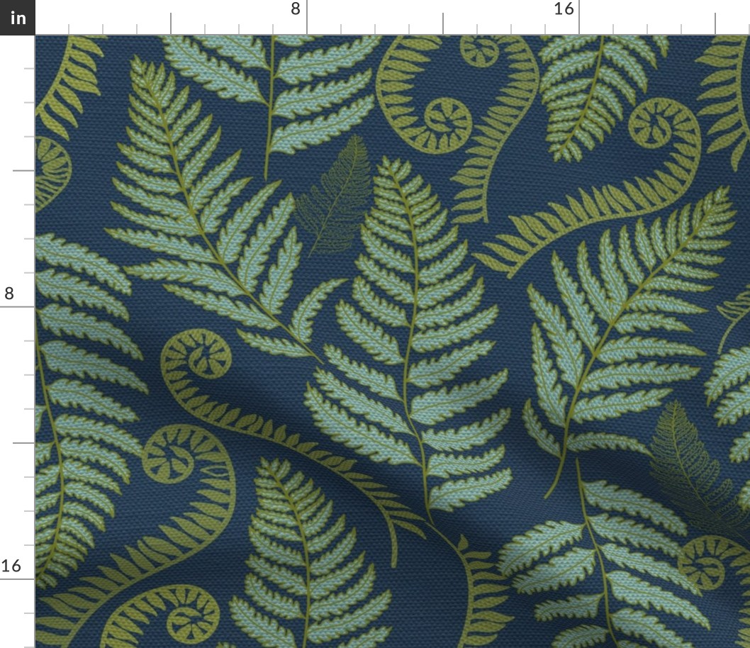 Hapuu Fern textured blue