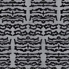 Abstract Animal Print (large scale) black on med gray