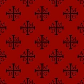 Red AMDG Catholic Design Ad Majorem Dei Gloriam