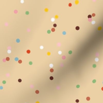 Hundreds and thousands candy Jumbo Scatter On Light Brown