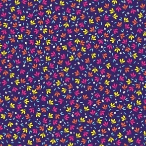 Multi-Colored Ditsy Floral on Navy