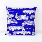 Sleeping Tigers - Cobalt Blue and White 