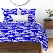 Sleeping Tigers - Cobalt Blue and White 