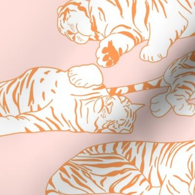 Sleeping Tigers - Pink and Orange 