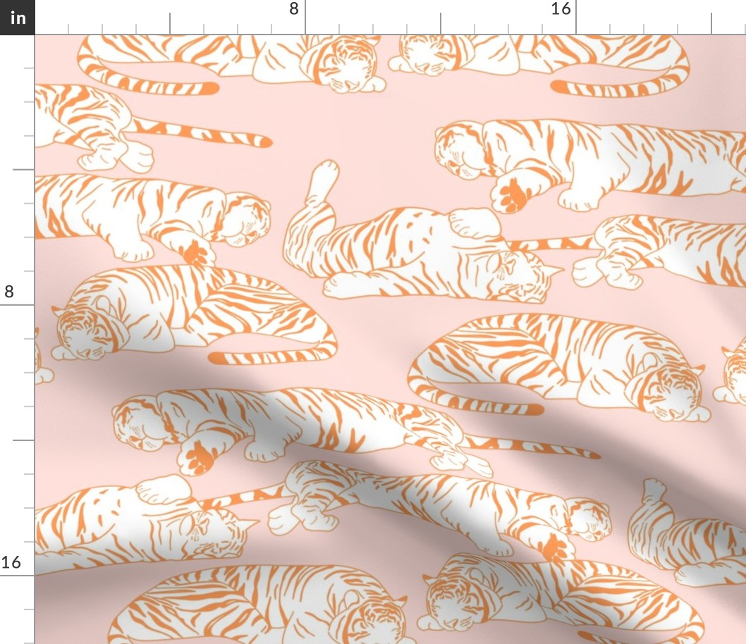 Sleeping Tigers - Pink and Orange 