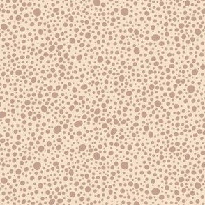 Cappuccino foam, warm brown random dots on beige 