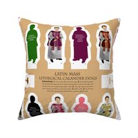 Cut and Sew Latin Mass Liturgical Calendar dolls 27 by 18 inches