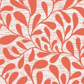 Leafy vines - peach - large scale