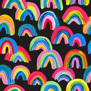 Abstract Rainbow Arcs – Charcoal