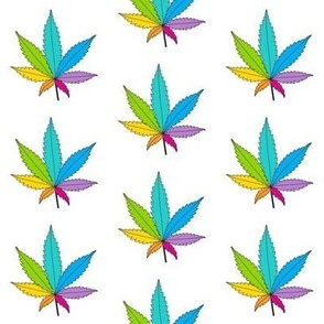 rainbow marijuana leaves