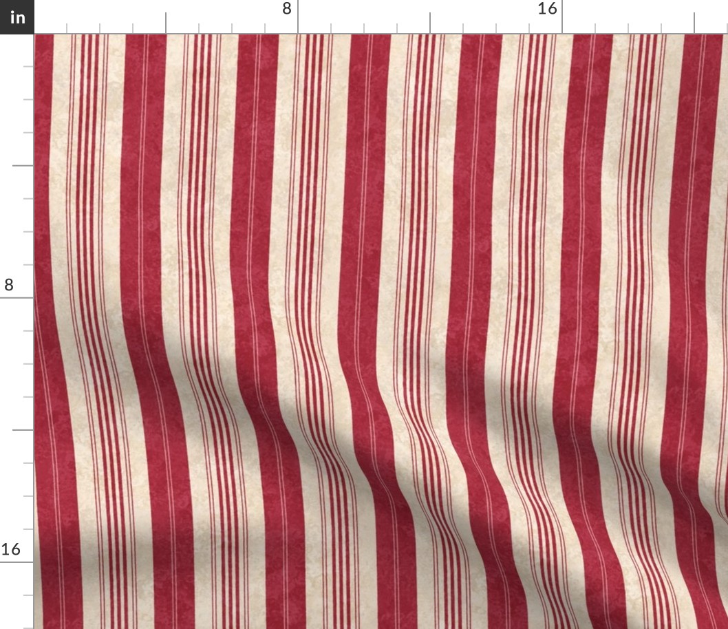 Rococo Toile Red Stripe