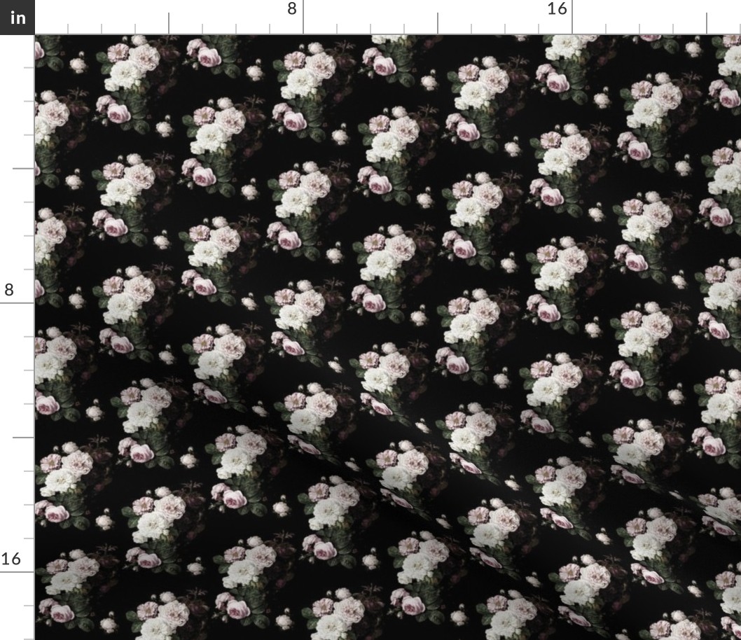 Dark moody floral roses subdued xxsmall