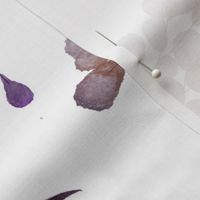 A few different purple-ish hand-painted watercolor leaves
