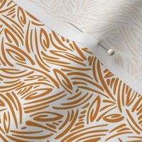 Sweet Grass - Botanical Geometric - White Squash Orange Small Scale