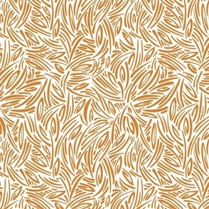 Sweet Grass - Botanical Geometric - White Squash Orange Small Scale