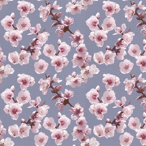Peach Blossoms on Soft Lavender Grey