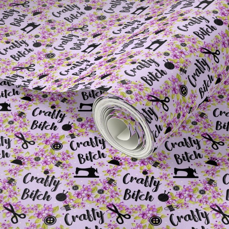 Small Scale Crafty Bitch Sewing Crafter Knitting Crocheting Adult Sweary Humor