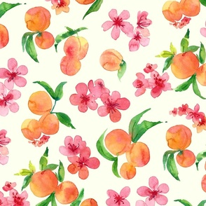 Peach Blossom - Watercolor Floral