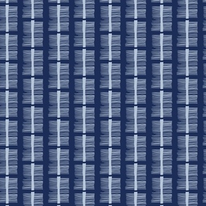 Fringed Stripes - (medium scale)blue on indigo by JAF Studio