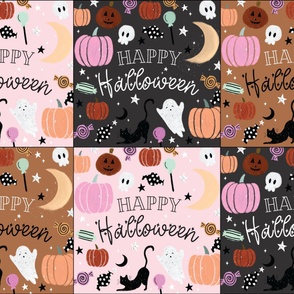6 loveys: happy halloween pink, black, orange