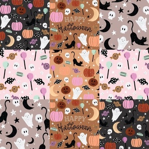 6" patchwork wholecloth: happy halloween