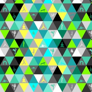 Yoga Triangles in Greens & Teals