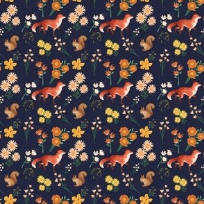 Fall Floral with Fox and Squirrel