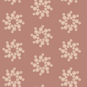 FOLK ART CIRCLES DUSTY ROSE PINK AND PEACHY CREAM 2 INCH