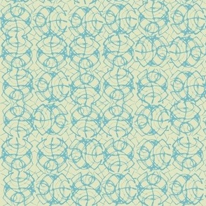 textureterry Retro Calligraphy Tiles-yellowy aqua