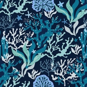 Seaweeds and corals pattern 6