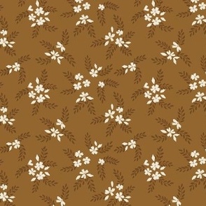 Dainty Fall Flower Springs on Cinnamon Brown