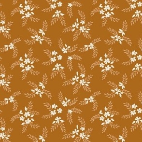 Dainty Fall Flower Sprigs in Copper