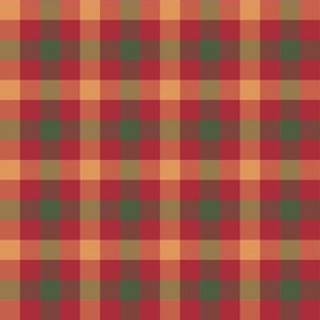 343 $ - Red, green and mustard gold gingham check, classic timeless style -100 Pattern Project:  large scale for home decor, chistmas crafts, kids apparel