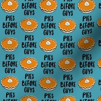 Pies before Guys - blue - pumpkin pie - LAD21
