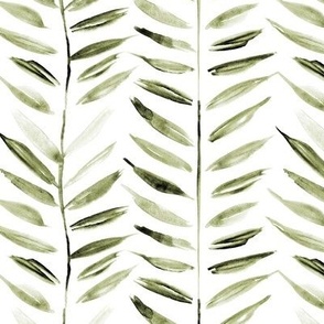 khaki tropical chevron - leaves herringbone - watercolor nature a393-10